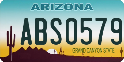 AZ license plate ABS0579