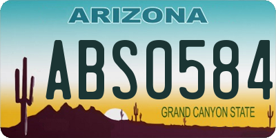 AZ license plate ABS0584
