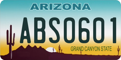 AZ license plate ABS0601