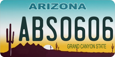 AZ license plate ABS0606