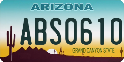 AZ license plate ABS0610