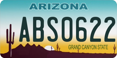 AZ license plate ABS0622