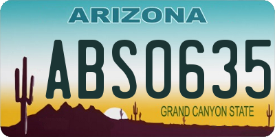 AZ license plate ABS0635