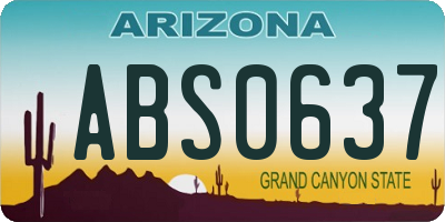 AZ license plate ABS0637