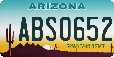AZ license plate ABS0652