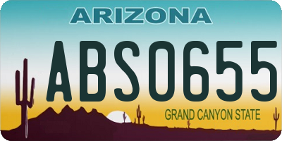 AZ license plate ABS0655