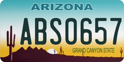 AZ license plate ABS0657