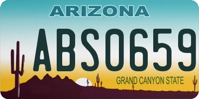 AZ license plate ABS0659