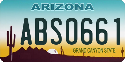 AZ license plate ABS0661