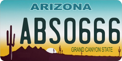 AZ license plate ABS0666