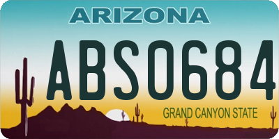 AZ license plate ABS0684