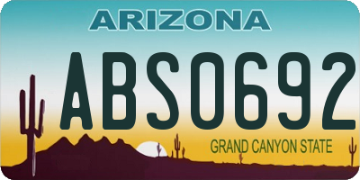 AZ license plate ABS0692