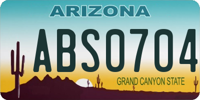 AZ license plate ABS0704