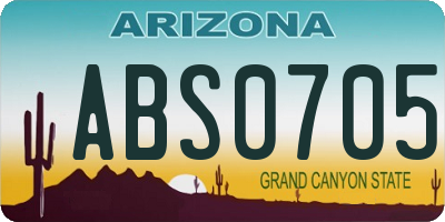 AZ license plate ABS0705