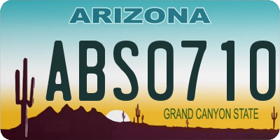 AZ license plate ABS0710