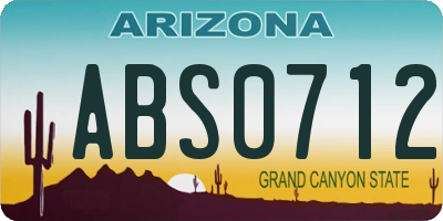 AZ license plate ABS0712