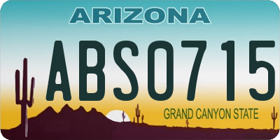 AZ license plate ABS0715