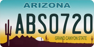 AZ license plate ABS0720