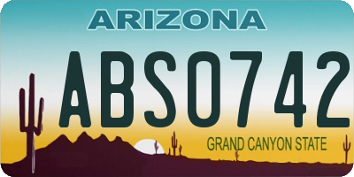 AZ license plate ABS0742