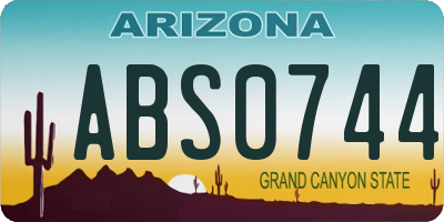 AZ license plate ABS0744