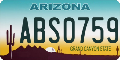 AZ license plate ABS0759