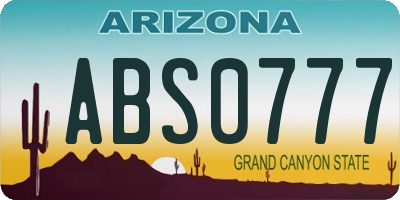 AZ license plate ABS0777