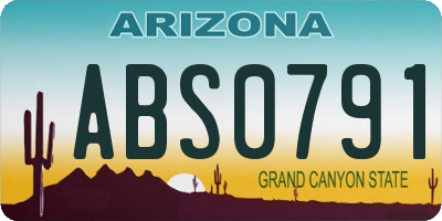 AZ license plate ABS0791