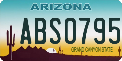 AZ license plate ABS0795