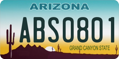 AZ license plate ABS0801