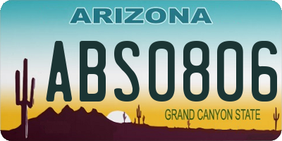 AZ license plate ABS0806
