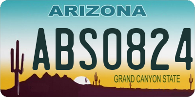 AZ license plate ABS0824