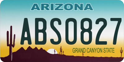 AZ license plate ABS0827