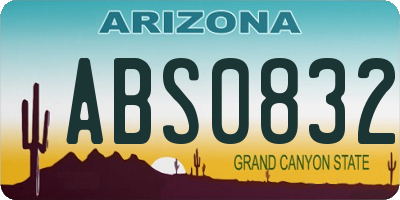 AZ license plate ABS0832