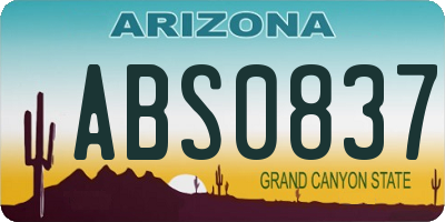 AZ license plate ABS0837