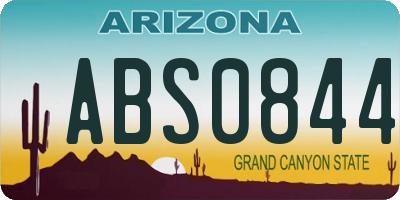 AZ license plate ABS0844