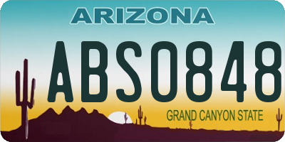 AZ license plate ABS0848