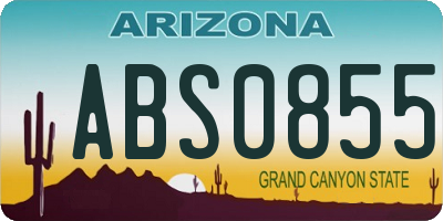 AZ license plate ABS0855