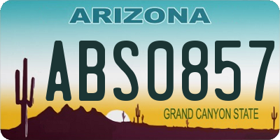 AZ license plate ABS0857