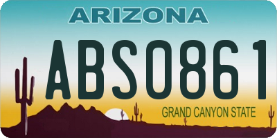 AZ license plate ABS0861