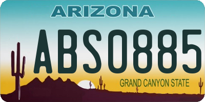 AZ license plate ABS0885