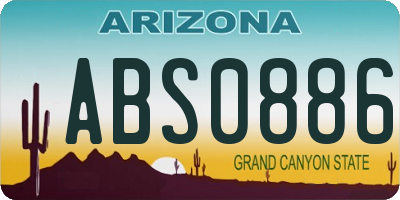 AZ license plate ABS0886