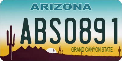 AZ license plate ABS0891