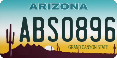 AZ license plate ABS0896