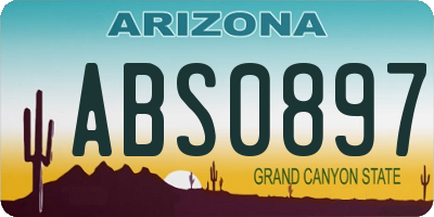 AZ license plate ABS0897