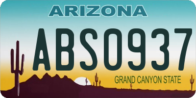 AZ license plate ABS0937