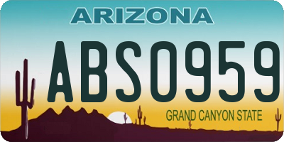 AZ license plate ABS0959