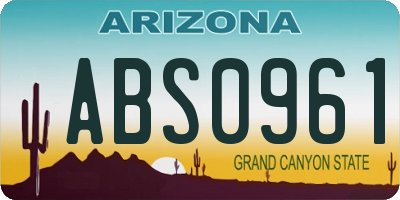 AZ license plate ABS0961