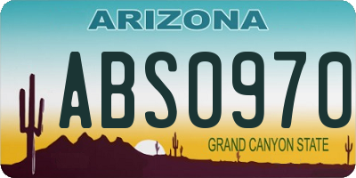 AZ license plate ABS0970