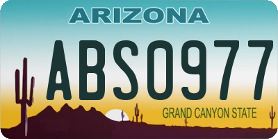 AZ license plate ABS0977