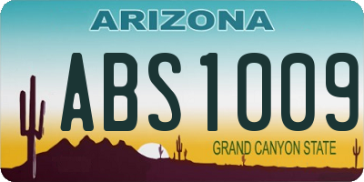 AZ license plate ABS1009